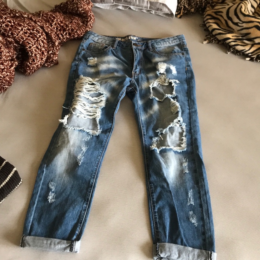Cropped boyfriend jean